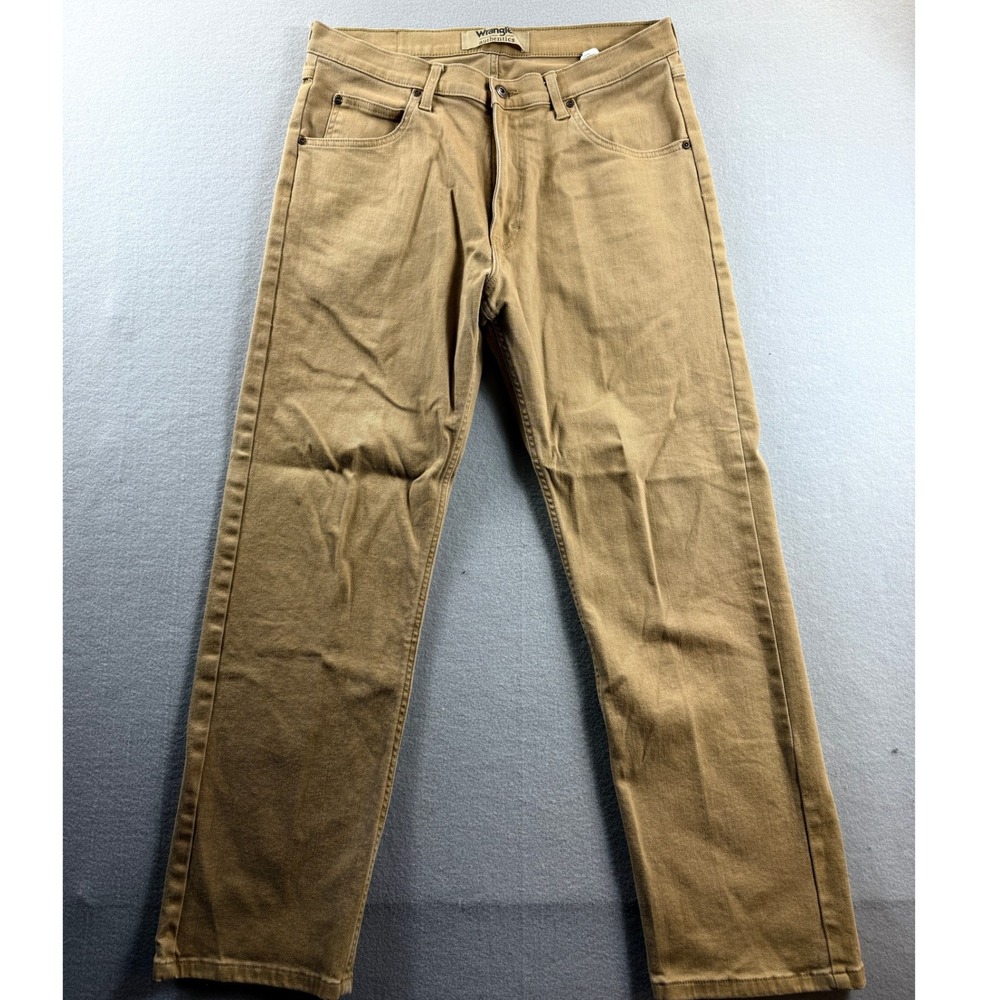 Wrangler Authentics Pants Mens 32x29 Brown Straight Leg Stretch 32 x 29